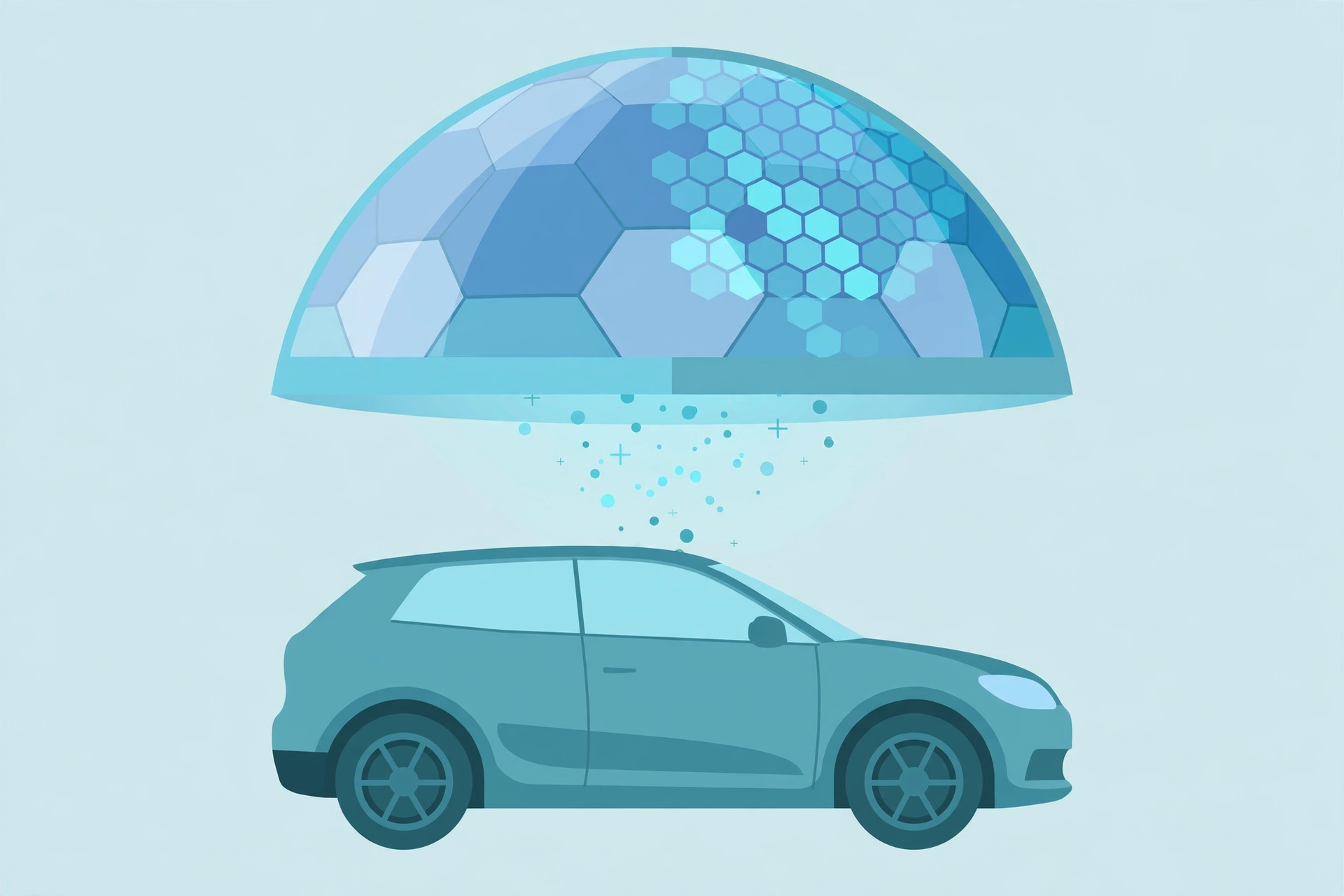Car protected by an insurance shield