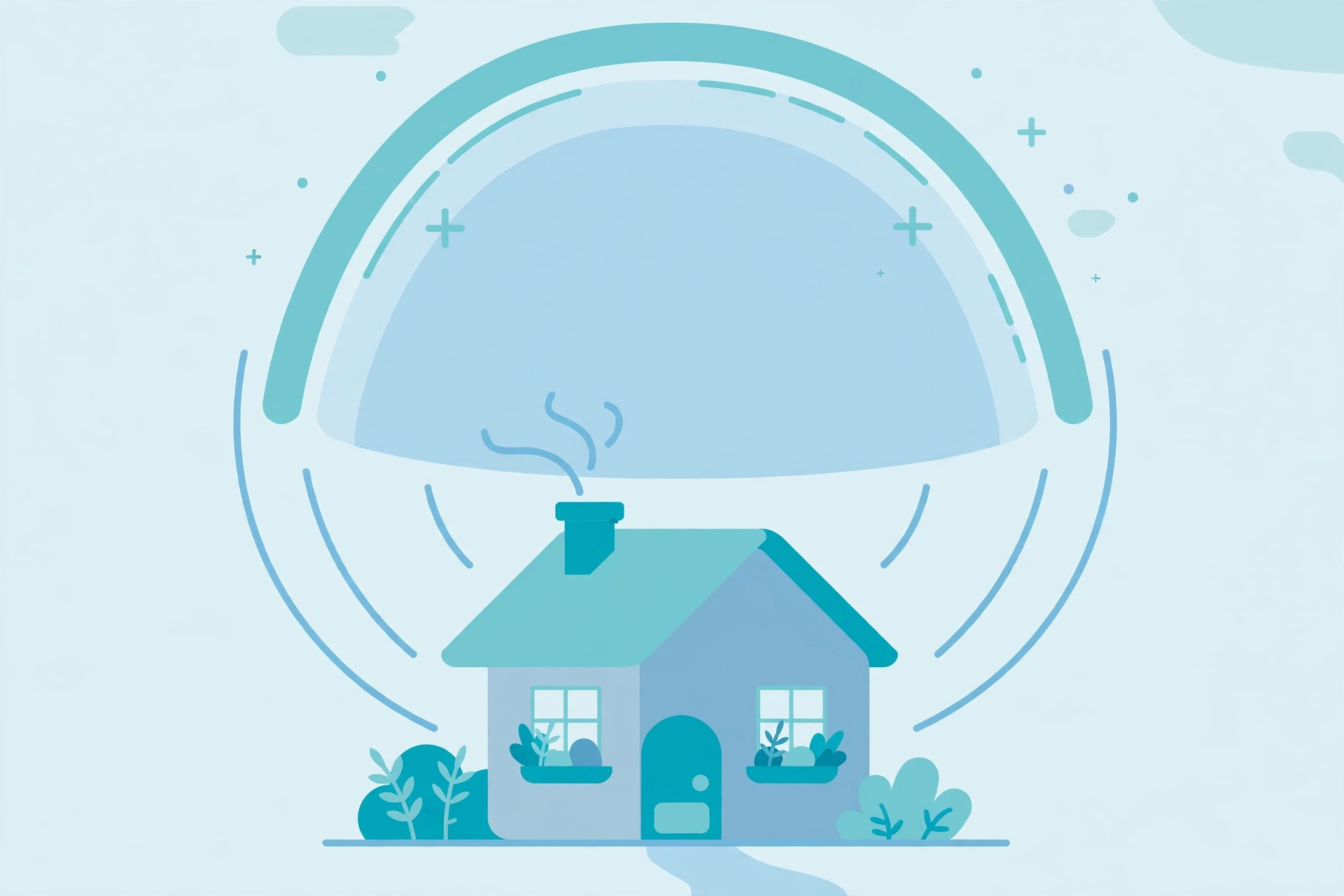 House protected by an insurance shield