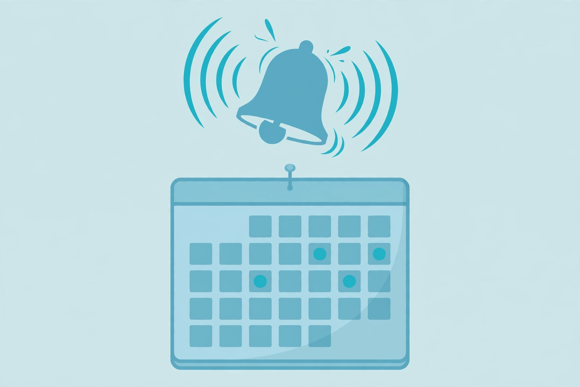 Calendar with a reminder bell for insurance payment